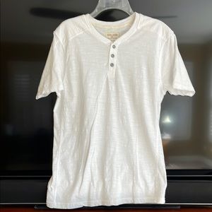 Hudson & Barrow NYC Men’s White Henley Short Sleeve Tee Casual Size Small